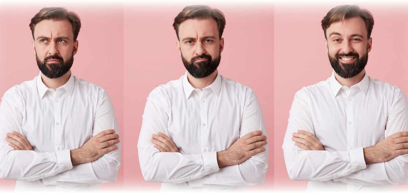 3 Männer mit unterschiedlicher Körpersprache