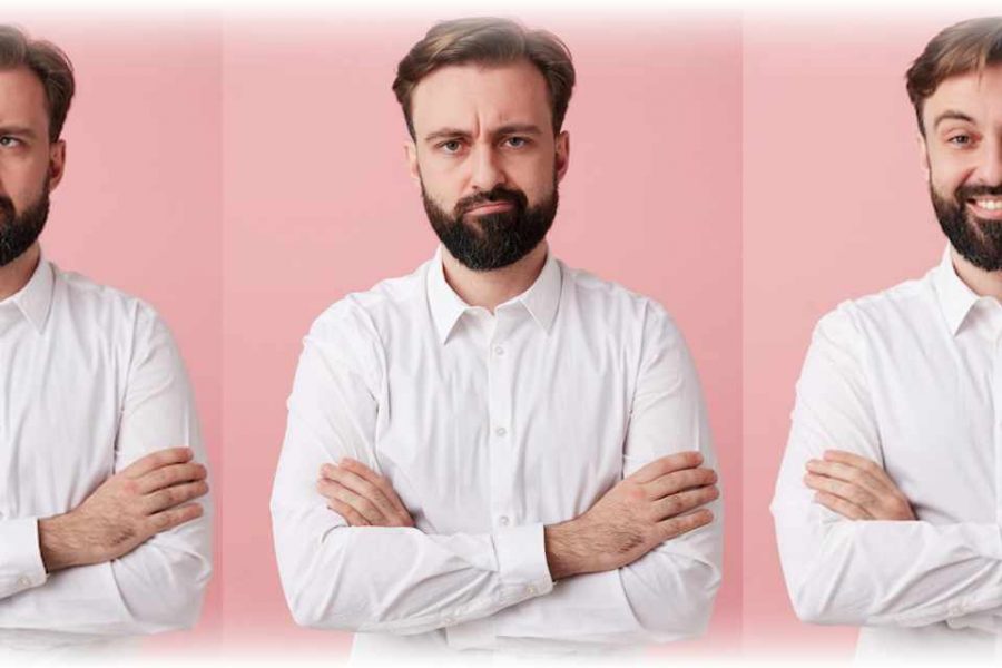 3 Männer mit unterschiedlicher Körpersprache